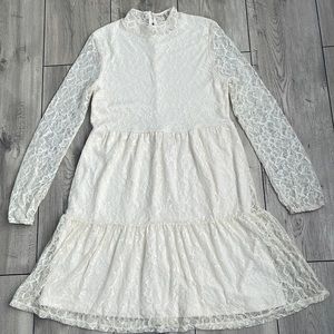 Art Class Girl Cream / Gold Stretch Lace Dress Size XL (14/16)
